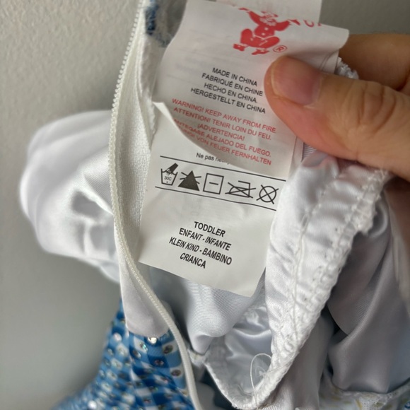 Kids' the Wizard of‎ Oz Dorothy Halloween Costume Dress with Hair Bow Sz 1-2 - Picture 7 of 7